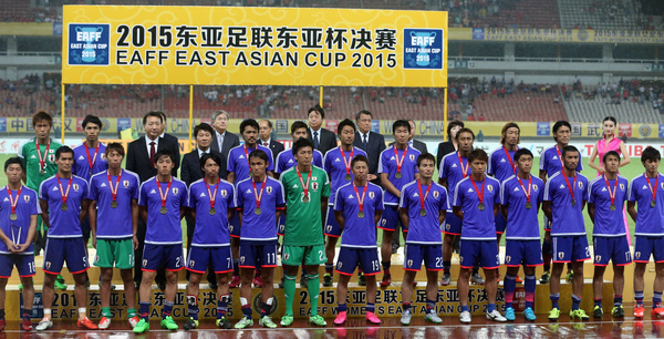 東アジア杯を最下位で終えた日本代表　photo by Yonhap/AFLO