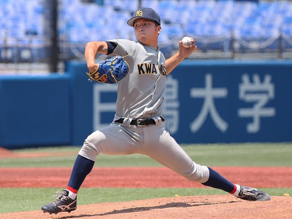 今年春のリーグ戦で防御率0.70と圧巻の投球を披露した関西学院大の黒原拓未