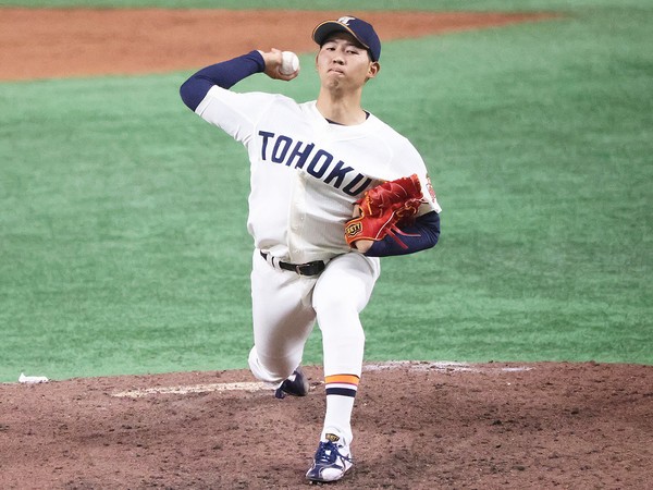 今年６月の大学選手権で154キロをマークした東北福祉大の椋木蓮