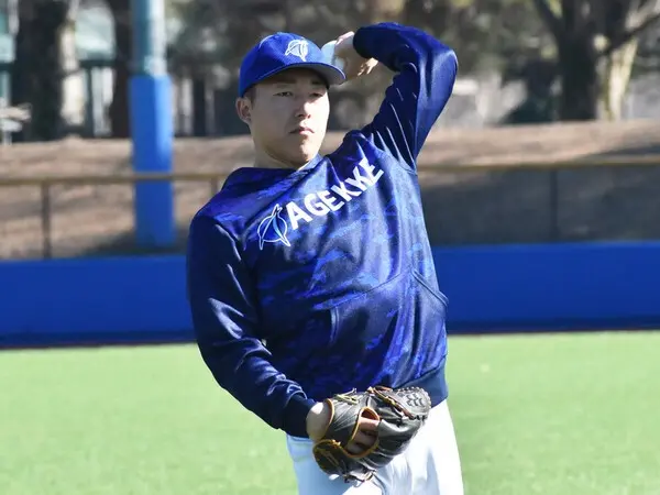 ２年後のプロ入りを目指す川端健斗　写真提供／エイジェック野球部