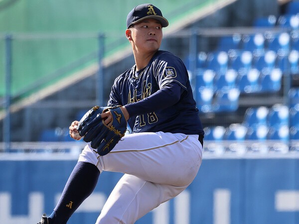 最速159キロを誇る愛知工業大の中村優斗　photo by Ohtomo Yoshiyuki