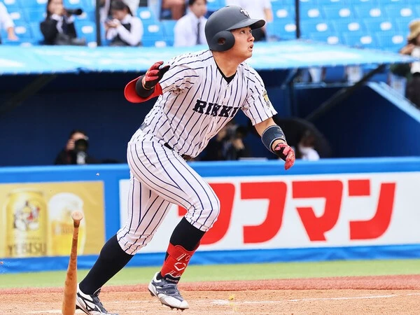 今春のリーグ戦で戦後史上18人目の三冠王に輝いた立教大の山形球道　photo by Ohtomo Yoshiyuki