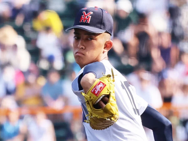 横浜の２年生右腕・織田翔希　photo by Ohtomo Yoshiyuki