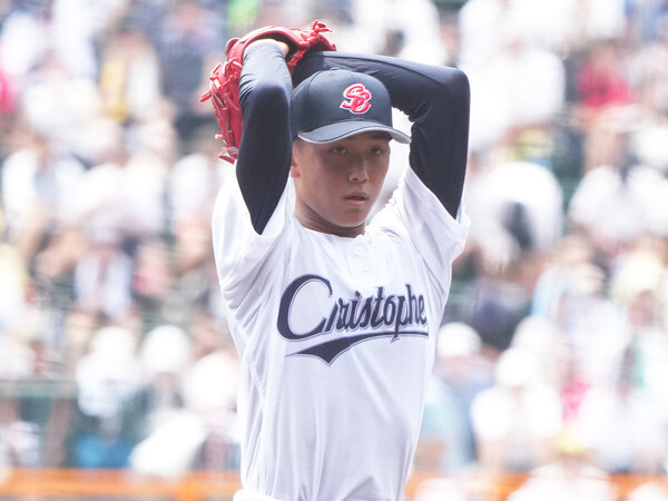 初戦の明秀日立戦で失点１完投勝利を挙げた聖隷クリストファーの２年生左腕・髙部陸　photo by Matsuhashi Ryuki