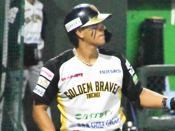 栃木ゴールデンブレーブスの長距離砲・田端真陽ダッタ　photo by Kikuchi Takahiro