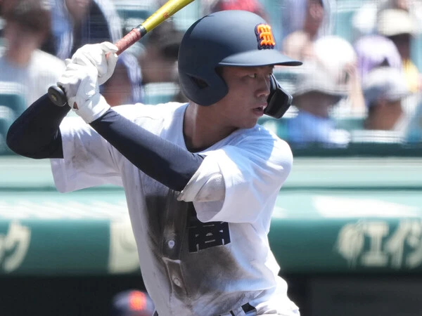 昨年夏、３番・遊撃手として甲子園に出場した宮崎商の末田櫂帆　photo by Ryuki Matsuhashi