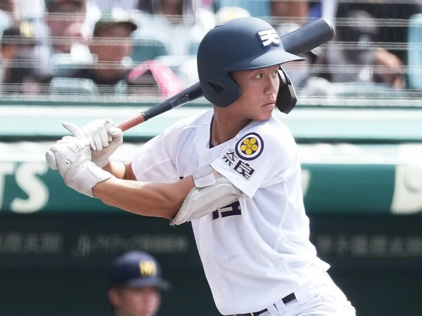 今大会2本塁打を記録した天理・金本相有　photo by Ryuki Matsuhashi