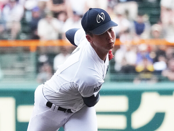 徳島大会からほぼ一人で投げきった鳴門渦潮・西村大輝　photo by Ryuki Matsuhashi