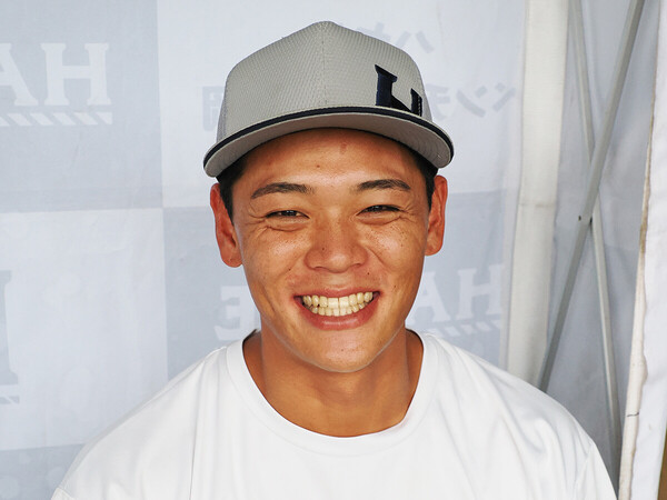 ８月の試合で自己最速となる157キロをマークした落合秀市　photo by Takahiro Kikuchi