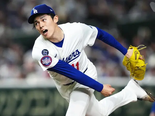 東京ドームでのカブス戦でメジャーデビューを飾ったドジャース・佐々木朗希　photo by Getty Images