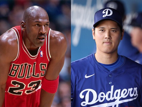 NBAのジョーダン（左）のように、大谷もMLBの価値を高め続けている　photo by Getty Images