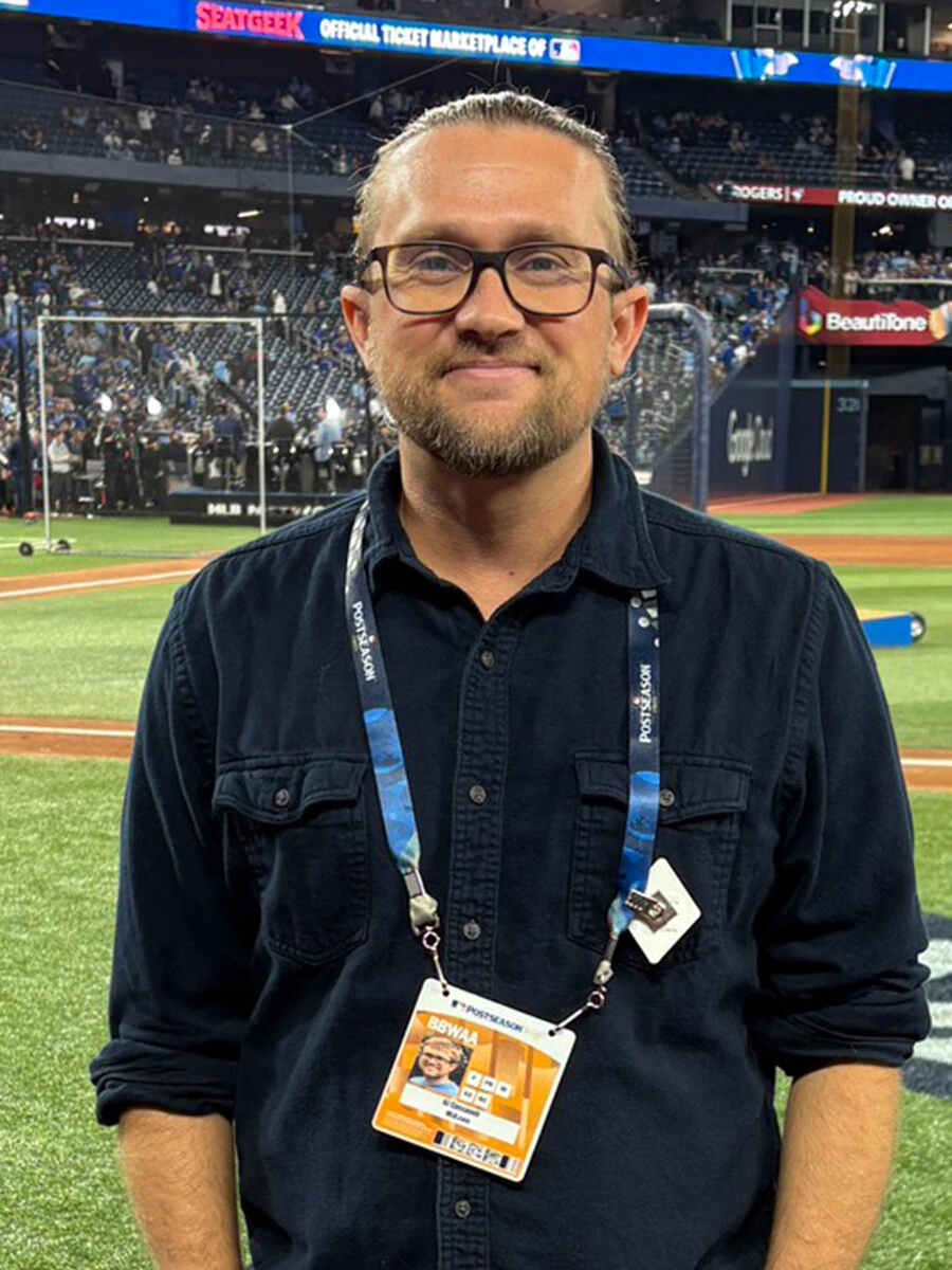 取材に応じてくれたパドレス番のカッサベル記者photo by Sugiura Daisuke