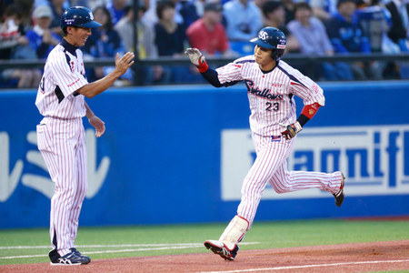 今季、３割、30本塁打、30盗塁の「トリプルスリー」を達成した山田哲人