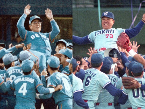 1992年に日本一になった西武（左）と1993年に日本一になったヤクルト（右）photo by Sankei Visual