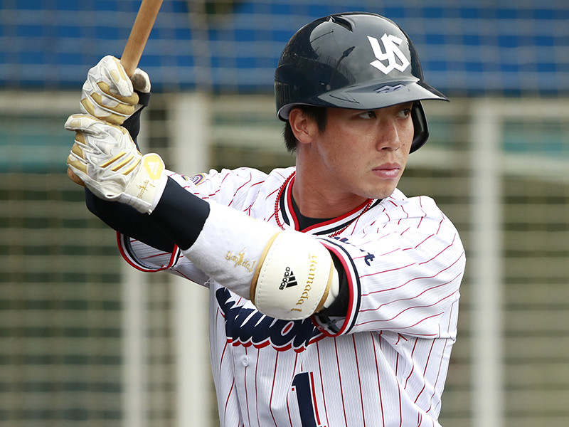 本格派ま！ 東京ヤクルト 山田哲人選手 バッティング手袋 - 野球