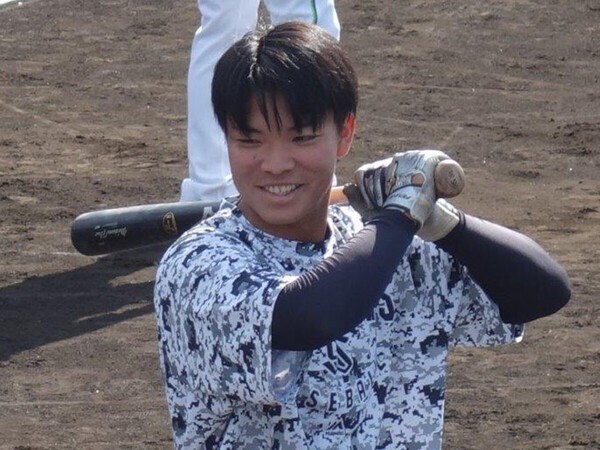 高校通算54本塁打のスラッガー候補・西村瑠伊斗 photo by Shimamura Seiya