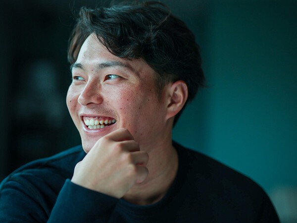 阪神でプレーできてよかったと語る北條史也　photo by Ushijima Hisato