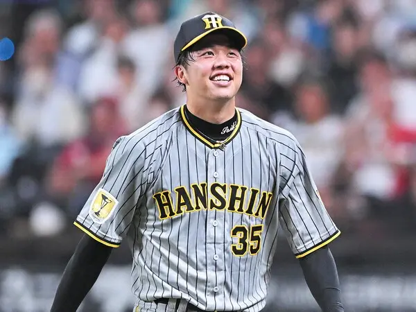 ここまでチームトップの９勝をマークしている阪神・才木浩人　photo by Sankei Visual