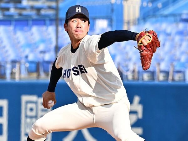最速157キロを誇る法政大の篠木健太郎　photo by Sankei Visual