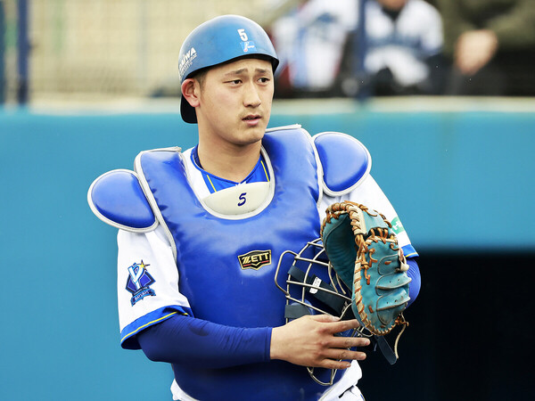 ３年目の今季、プロ初本塁打を記録したDeNAの松尾汐恩　photo by Koike Yoshihiro