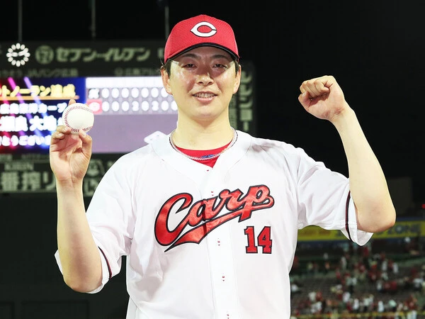 昨年、ロッテとの交流戦でノーヒットノーランを達成した広島・大瀬良大地　photo by Sankei Visual