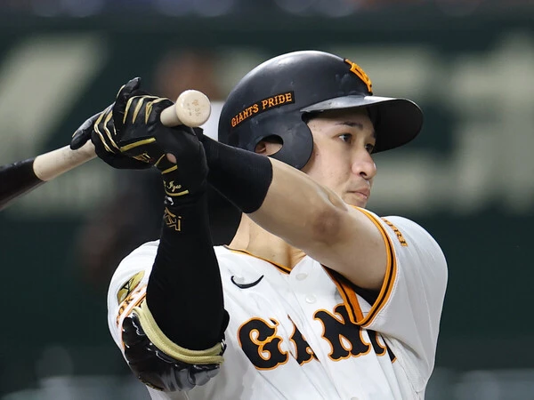 2025年シーズン、セ・リーグ２位の打率を記録した泉口 photo by Sankei Visual