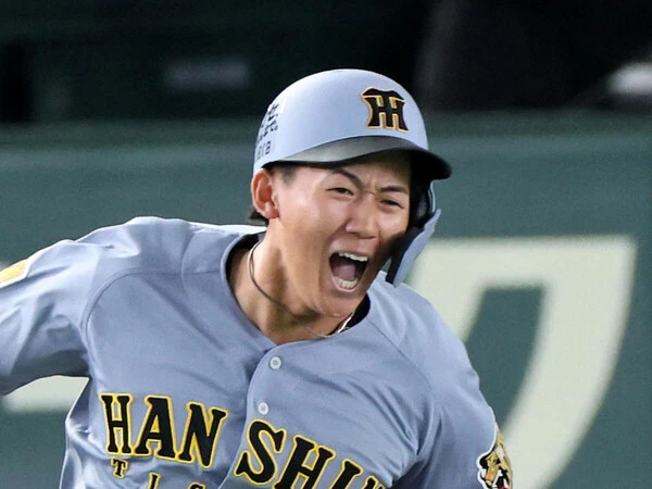 ５月24日の巨人戦でプロ第１号を放った阪神の立石　photo by Sankei Visual