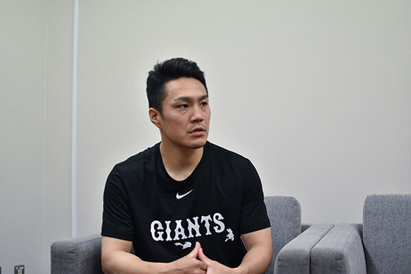 インタビューに答えた則本　photo by Runa Naito