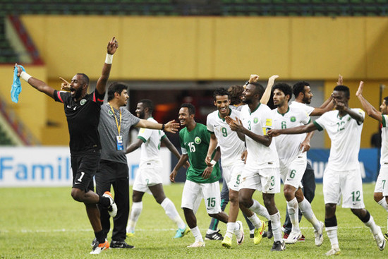 グループＢのトップを走るサウジアラビア。photo by AP/AFLO