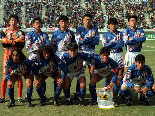 92年アジアカップに臨む日本代表。快進撃を遂げて優勝を果たした　photo by AFLO
