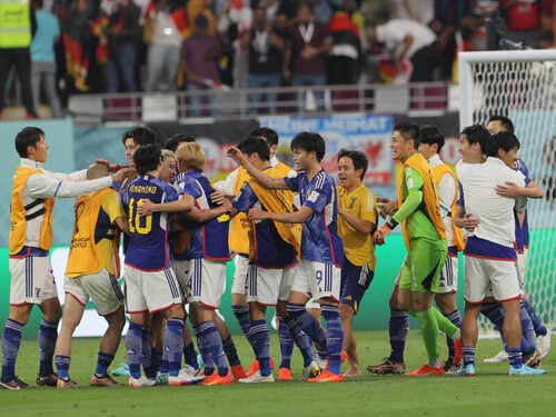 カタールＷ杯初戦、ドイツから２－１の逆転勝利を収めた日本代表