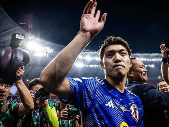 カタールＷ杯で２ゴールを挙げて脚光を浴びた堂安。photo by Sueishi Naoyoshi