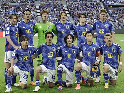 ５対０と大勝したシリア戦に先発した日本代表のイレブン photo by Fujita Masato