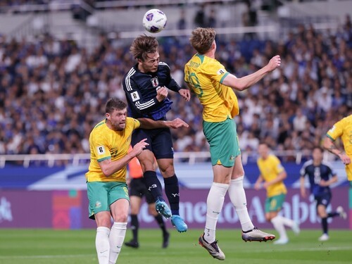 サッカー日本代表のオーストラリア戦。ボールを支配したがゴール前でチャンスを作れなかった　photo by Ushijima Hisato