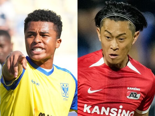 パリ五輪世代のキャプテン藤田譲瑠チマ（左）と代表復帰が待たれる毎熊晟矢（右） photo by Getty Images