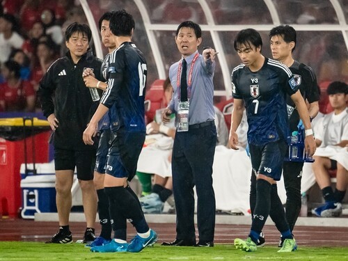 サッカー日本代表の森保一監督には2026年Ｗ杯本番に向けたチームマネジメントが見られる　photo by Sano Miki