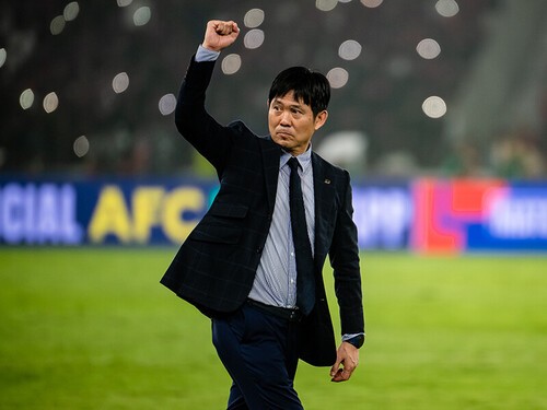バーレーン戦、サウジアラビア戦の選手起用法が問われる森保一日本代表監督 photo by Sano Miki 