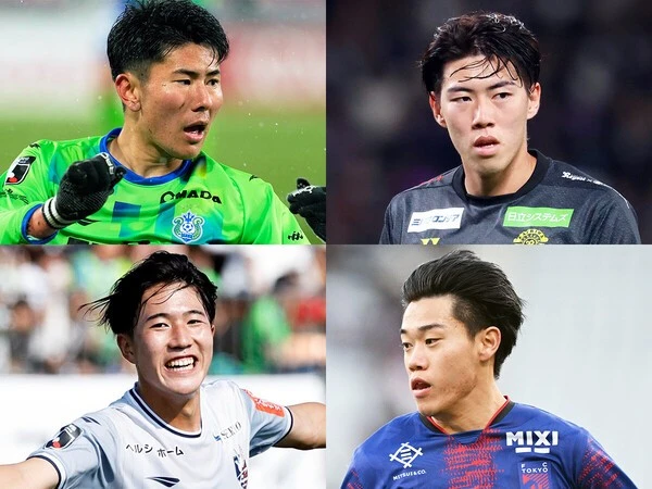 左上から時計回りに、鈴木淳之介、熊坂光希、俵積田晃太、佐藤龍之介　photo by AFLO