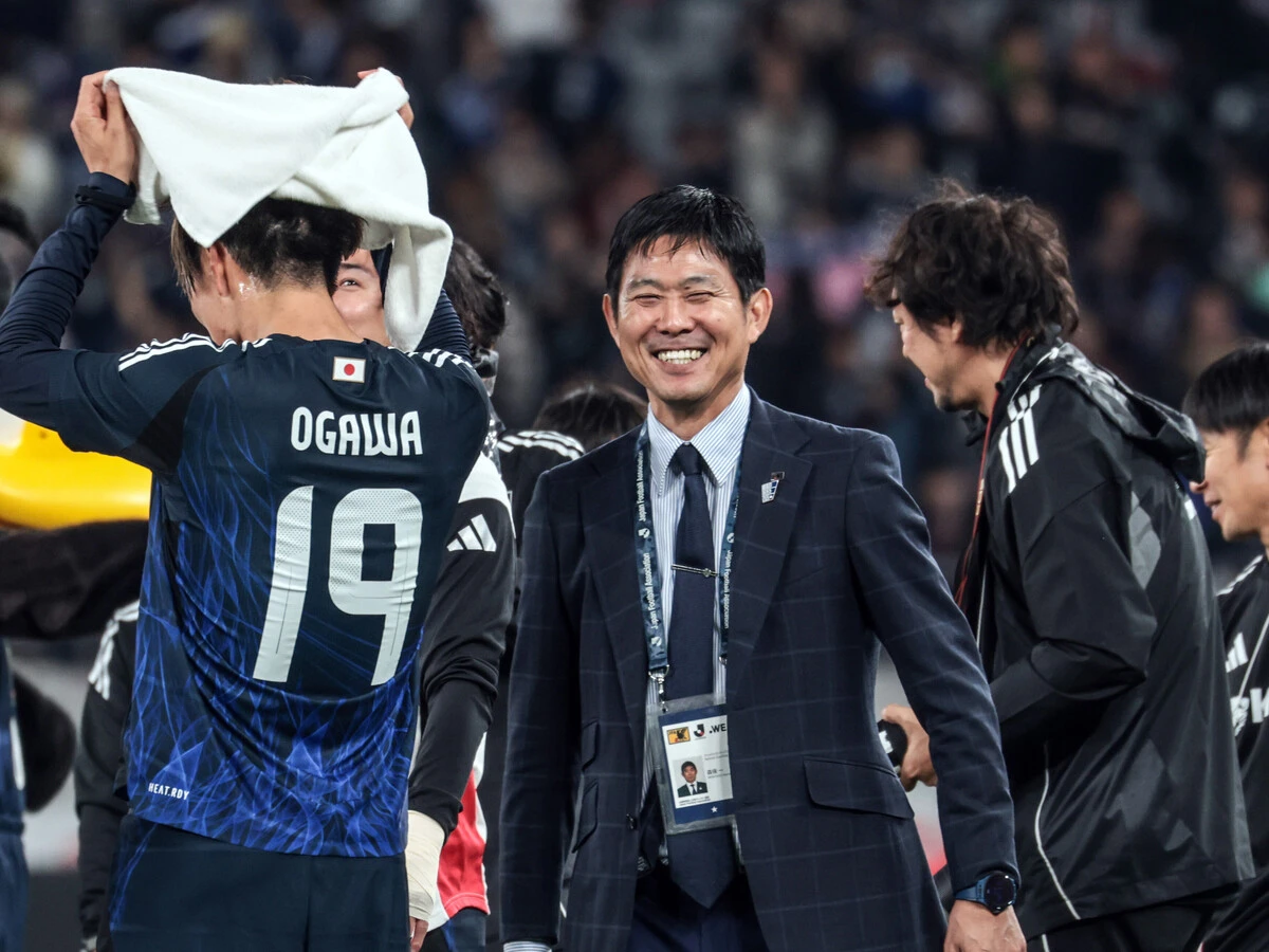 ブラジル相手に見事な逆転勝利を収めた森保一監督　photo Go! Yanagawa