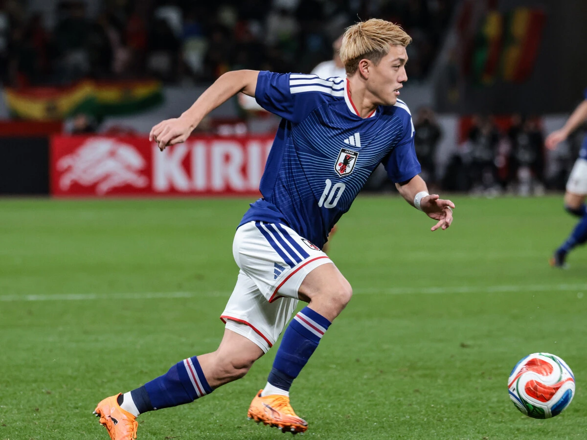 セルジオ氏が10月のブラジル戦でMVPに挙げていた堂安。今回の２連戦でも充実のプレーを見せたphoto by Yanagawa Go!
