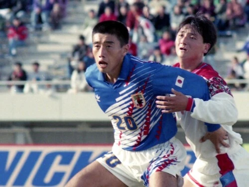 サッカー日本代表のCFとして、1992年アジアカップ優勝などに貢献した高木琢也photo by Getty Images