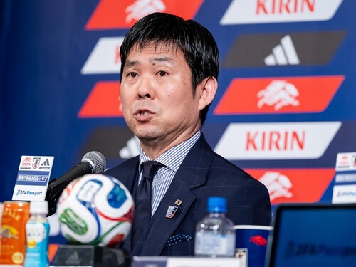 サッカー日本代表のＷ杯メンバーを発表した森保一監督　photo by Miki Sano