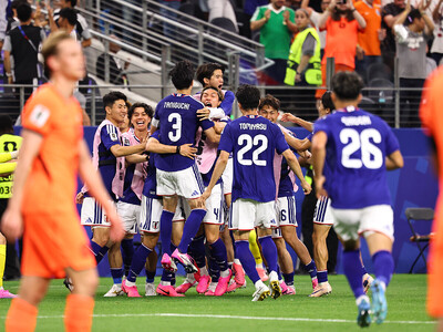 ワールドカップ初戦で強豪オランダと引き分けた日本 photo by JMPA