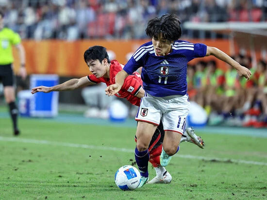 アジア大会決勝、Ｕ－21日本代表は韓国に惜しくも敗れた　photo by Hiroyuki Sato
