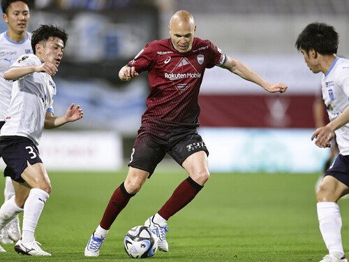 ５月７日の横浜FC戦は３－０とリードした後半19分から出場したアンドレス・イニエスタ（ヴィッセル神戸）