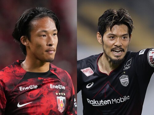 今季ベガルタ仙台でプレーする武田英寿（左）とＶ・ファーレン長崎でプレーする山口蛍（右）（写真は昨季のもの）　photo by Getty Images