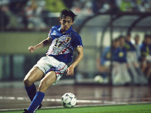 1994年、日本代表のオーストラリア戦に出場した山田隆裕photo by Shinichi Yamada/AFLO