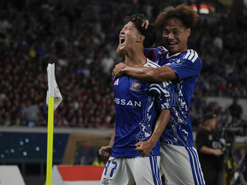 開幕戦の鹿島アントラーズ戦で先制ゴールを決めた16歳の三井寺眞（横浜Ｆ・マリノス） photo by Sueishi Noyoshi 