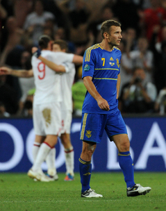 ウクライナ代表で最後の試合となったシェフチェンコも憮然とした表情だった