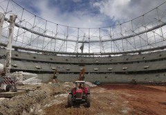 サルバドールに建設中のスタジアム。６月のコンフェデレーションズカップでも使用される予定（写真●ロイター／アフロ）